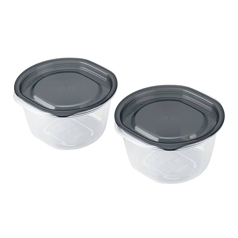 イノマタ化学 楽ちんパック ごはん大盛り用 2個組 クリアーブラック 1818 1組（ご注文単位1組）【直送品】