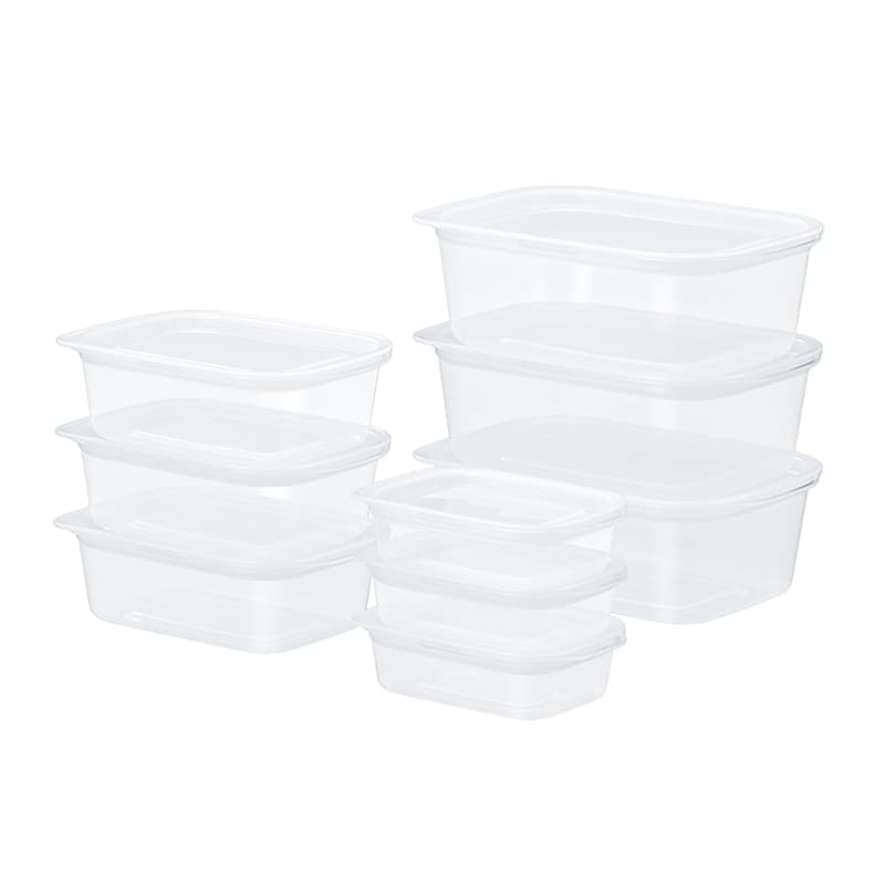 イノマタ化学 楽ちんパック 角型9個セット クリアーホワイト 1830 1セット（ご注文単位1セット）【直送品】