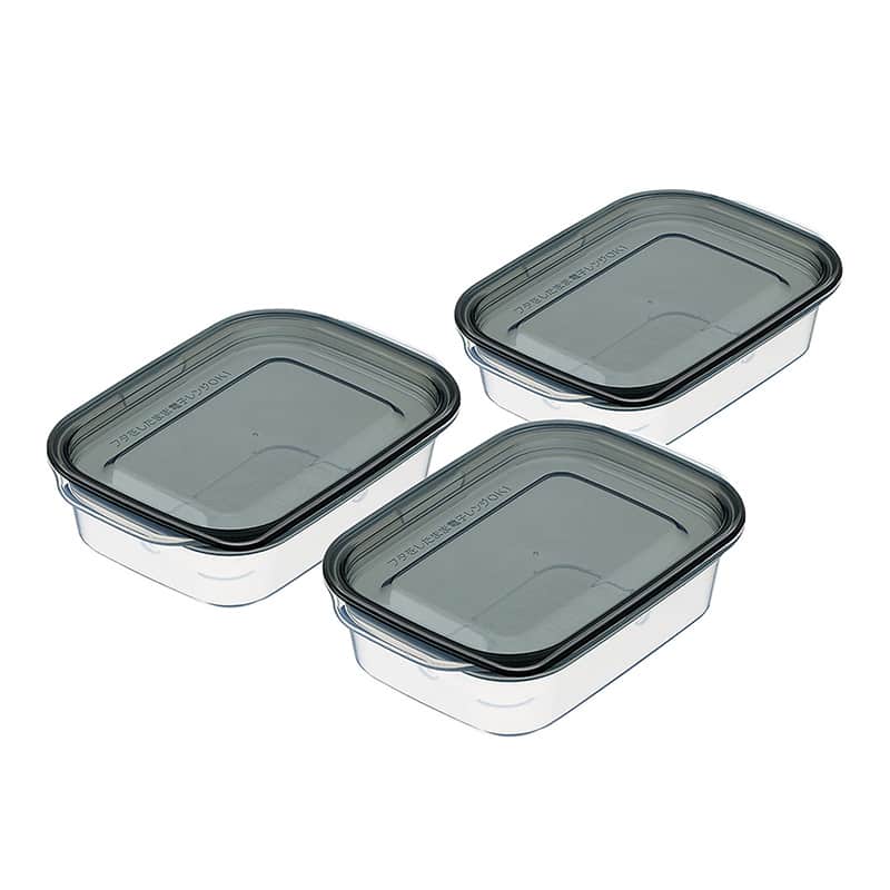 イノマタ化学 楽ちんパック 角型140ml 3個組 クリアーブラック 1833 1組（ご注文単位1組）【直送品】