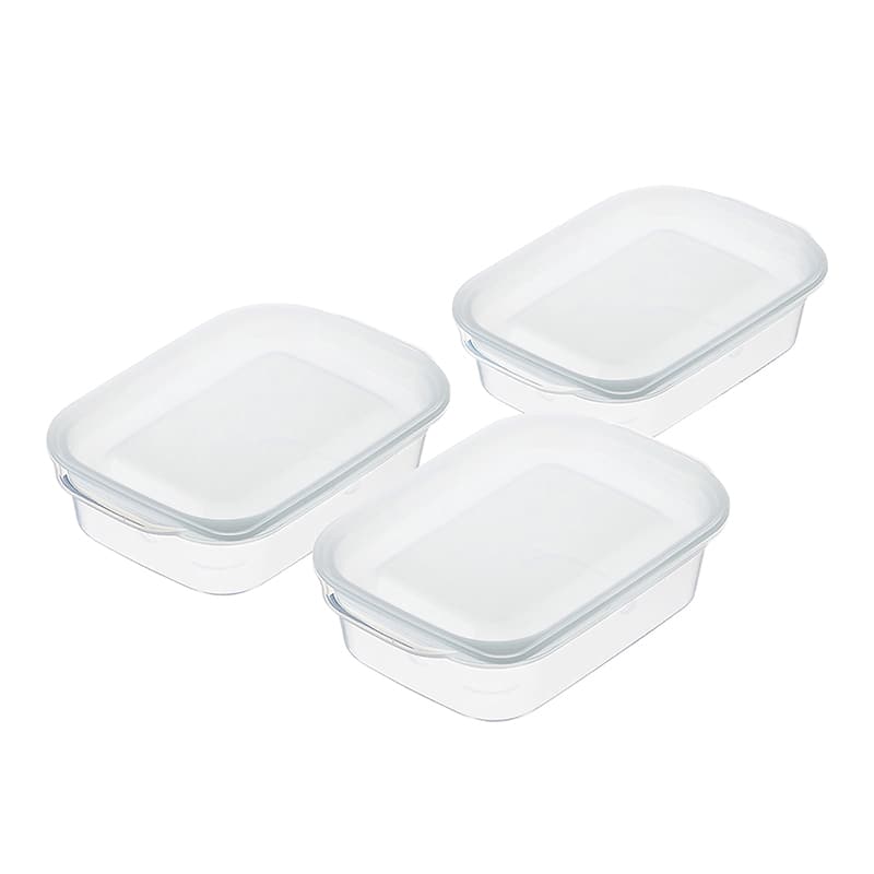 イノマタ化学 楽ちんパック 角型140ml 3個組 クリアーホワイト 1833 1組（ご注文単位1組）【直送品】