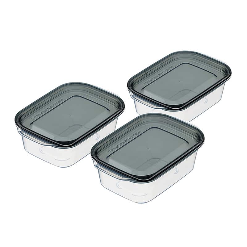 イノマタ化学 楽ちんパック 角型180ml 3個組 クリアーブラック 1840 1組（ご注文単位1組）【直送品】