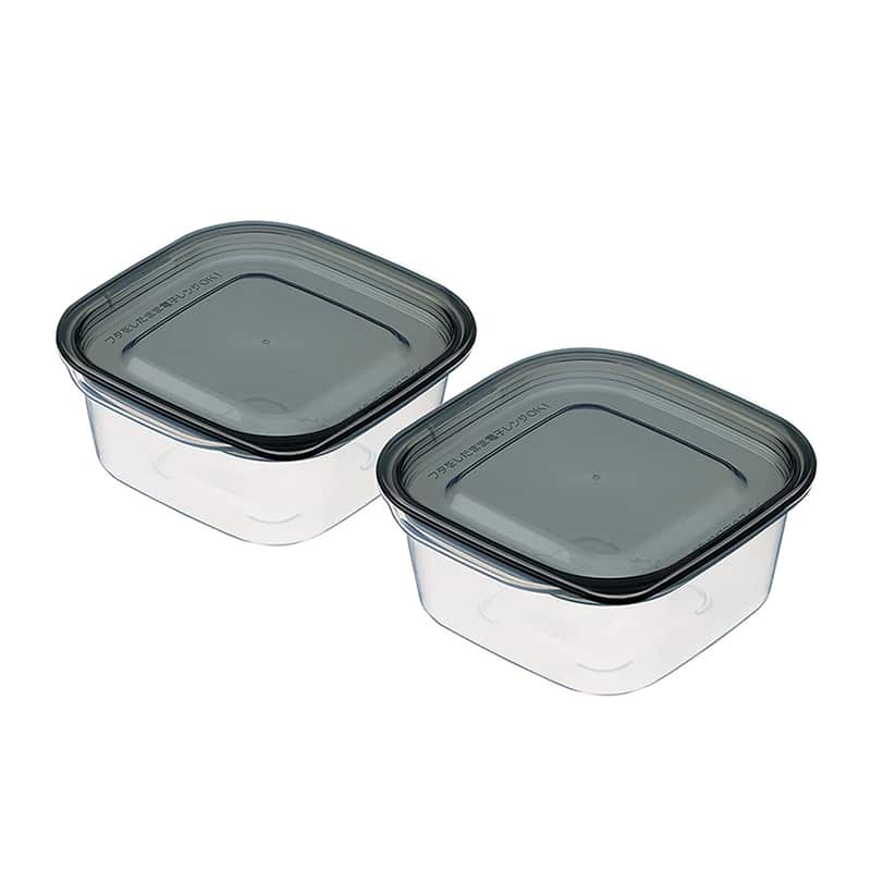 イノマタ化学 楽ちんパック スクエア270ml 2個組 クリアーブラック 1841 1組（ご注文単位1組）【直送品】