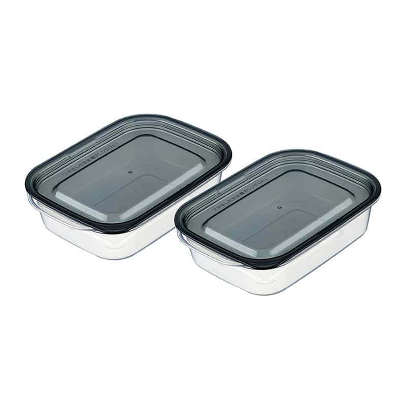 イノマタ化学 楽ちんパック 浅型290ml 2個組 クリアーブラック 1846 1組（ご注文単位1組）【直送品】