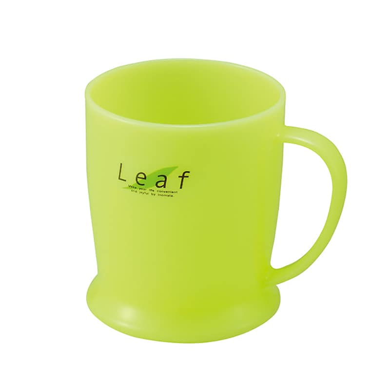 イノマタ化学 リーフ 手付コップ グリーン 2120 1個（ご注文単位1個）【直送品】