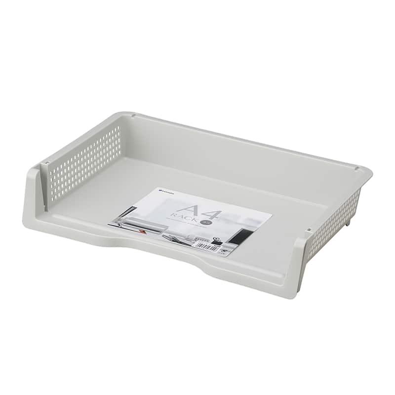 イノマタ化学 A4ラック ヨコ型 グレイ 4315 1個（ご注文単位1個）【直送品】