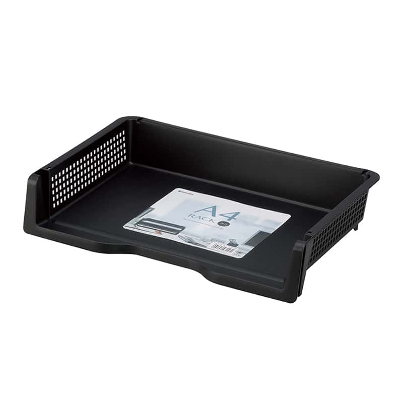 イノマタ化学 A4ラック ヨコ型 ブラック 4315 1個（ご注文単位1個）【直送品】