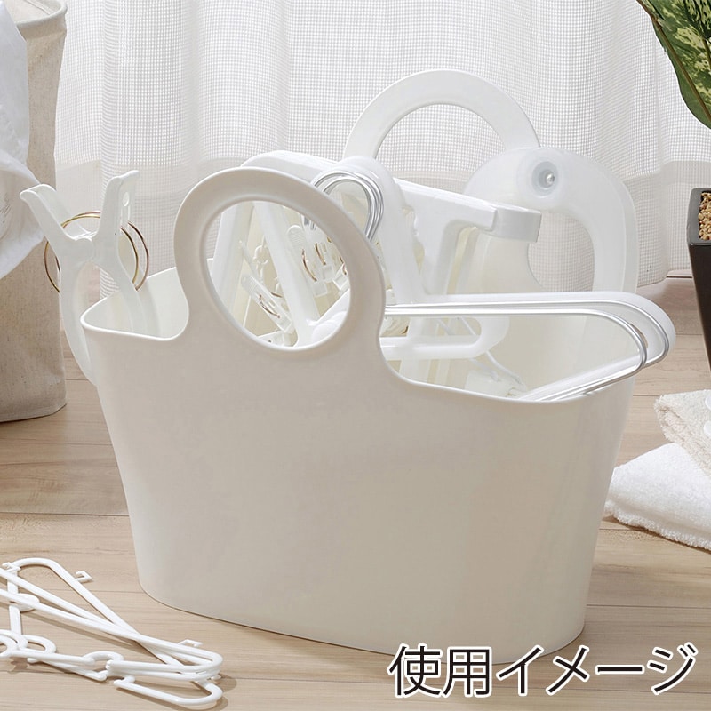 イノマタ化学 収納かご オーブ L ホワイト 4481 1個（ご注文単位1個）【直送品】