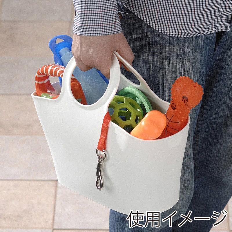 イノマタ化学 収納かご オーブ L ホワイト 4481 1個（ご注文単位1個）【直送品】