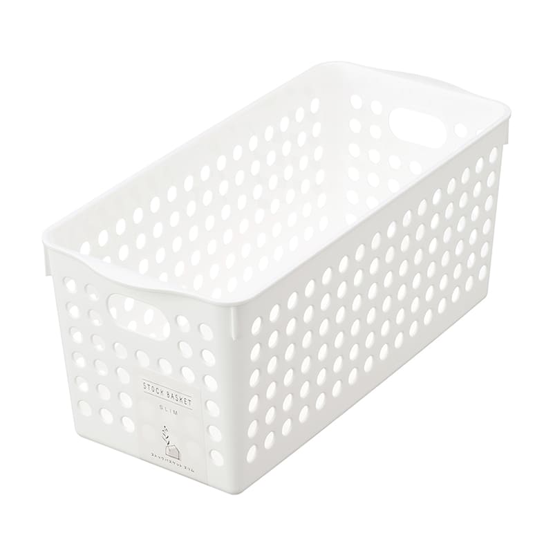 イノマタ化学 ストックバスケット スリム ホワイト 4572 1個（ご注文単位1個）【直送品】