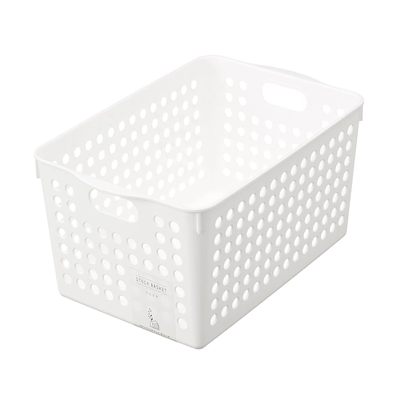 イノマタ化学 ストックバスケット ディープ ホワイト 4577 1個（ご注文単位1個）【直送品】