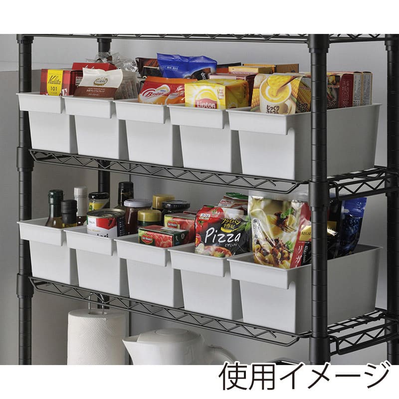 イノマタ化学 収納ケース シンプルストレージ スリム グレイ 4665 1個（ご注文単位1個）【直送品】