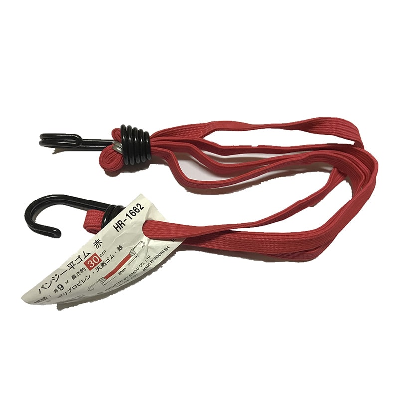 三友産業 バンジー平ゴム #9×長さ30cm 赤 HR-1662 1本（ご注文単位200本）【直送品】