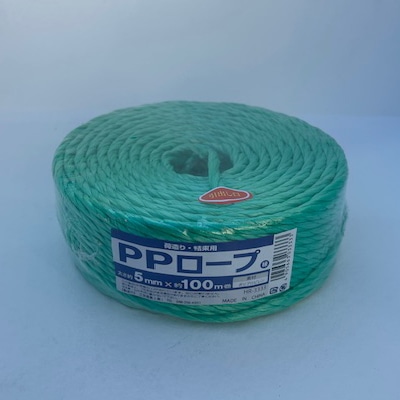 三友産業 PPロープ 5mm×100mm 緑 HR-3333 1巻（ご注文単位48巻）【直送品】