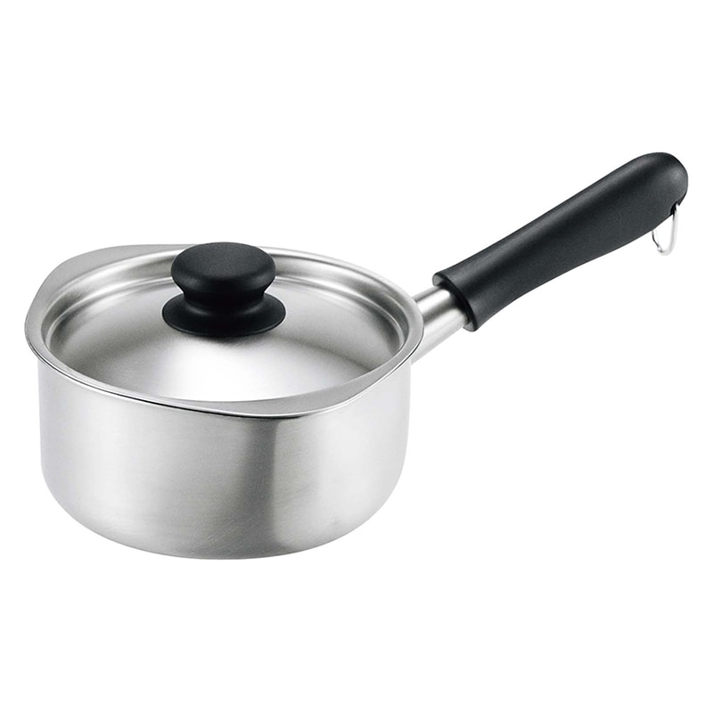 柳宗理　18-8　ミルクパン　蓋付（つや消し） 16cm（12150601-1282）  1個（ご注文単位1個）【直送品】