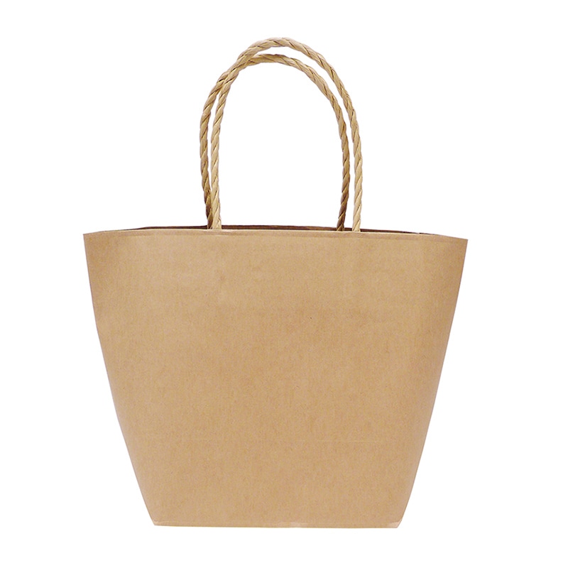 ラクスルクラフツ 手提げ紙袋 クラフトトートバッグ S 90006100 10枚/袋（ご注文単位10袋）【直送品】