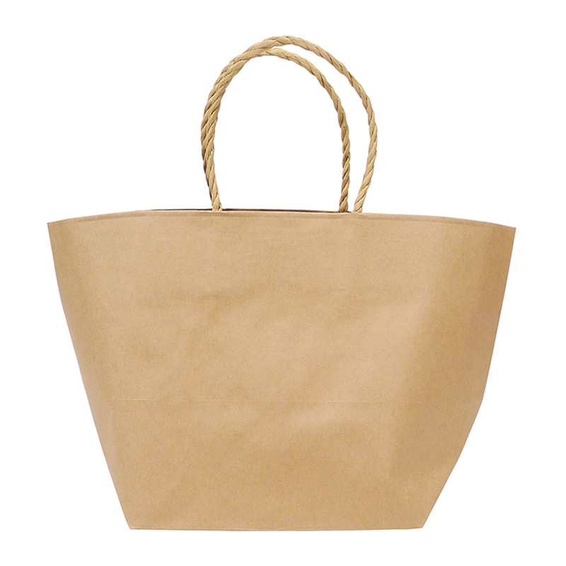 ラクスルクラフツ 手提げ紙袋 クラフトトートバッグ M 90006200 10枚/袋（ご注文単位10袋）【直送品】