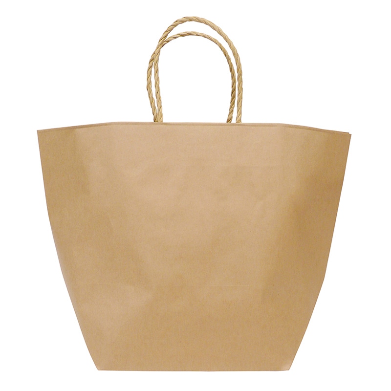 ラクスルクラフツ 手提げ紙袋 クラフトトートバッグ L 90006300 10枚/袋（ご注文単位10袋）【直送品】