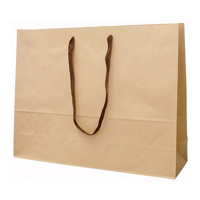 ラクスルクラフツ 手提げ紙袋 クラフトバッグ ショルダー 90003100 10枚/袋（ご注文単位10袋）【直送品】