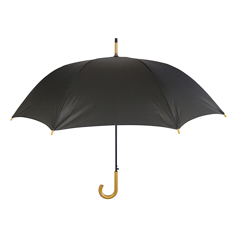 ラクスルクラフツ ジャンプ傘 65 木ハンドル ブラック 90222019 1本（ご注文単位48本）【直送品】