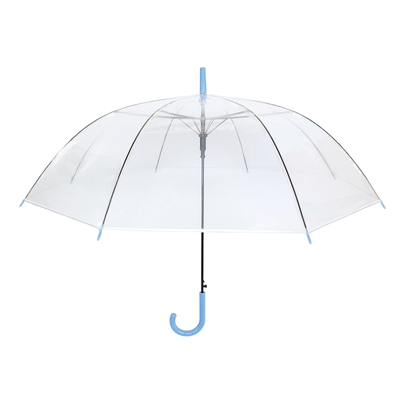ラクスルクラフツ クリアジャンプ傘 60 パステルブルー 90201025 1本（ご注文単位60本）【直送品】