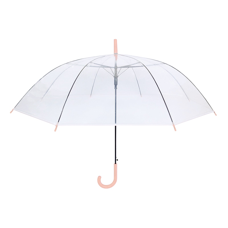 ラクスルクラフツ クリアジャンプ傘 60 パステルピンク 90201052 1本（ご注文単位60本）【直送品】