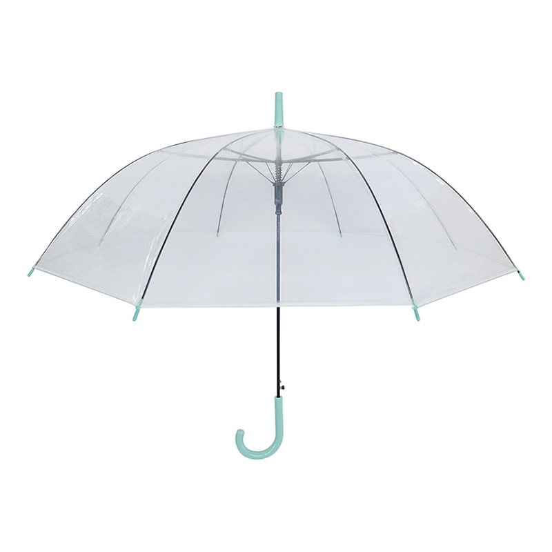 ラクスルクラフツ クリアジャンプ傘 60 パステルグリーン 90201093 1本（ご注文単位60本）【直送品】