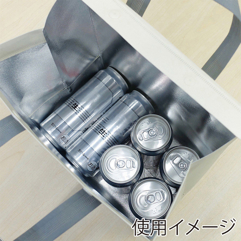 ラクスルクラフツ 保冷バッグ ライトクーラーバッグ M アイボリー 90394270 10枚/袋(ご注文単位10袋)【直送品】