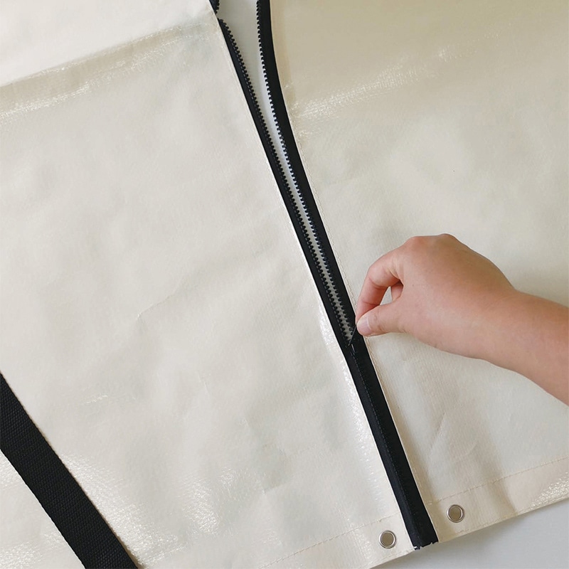 ラクスルクラフツ PPクロスバッグ レジャーシートバッグ アイボリー 90365070 10枚/袋（ご注文単位10袋）【直送品】