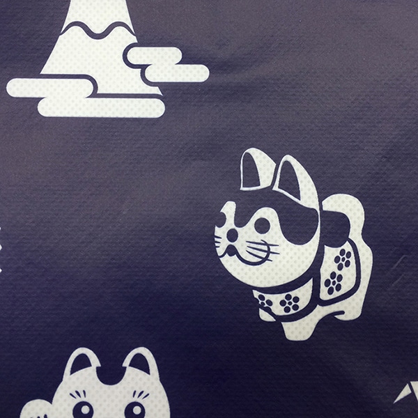 ラクスルクラフツ 不織布バッグ スーベニアバッグ はっぴー小紋 鉄紺 90360040 10枚/袋（ご注文単位10袋）【直送品】