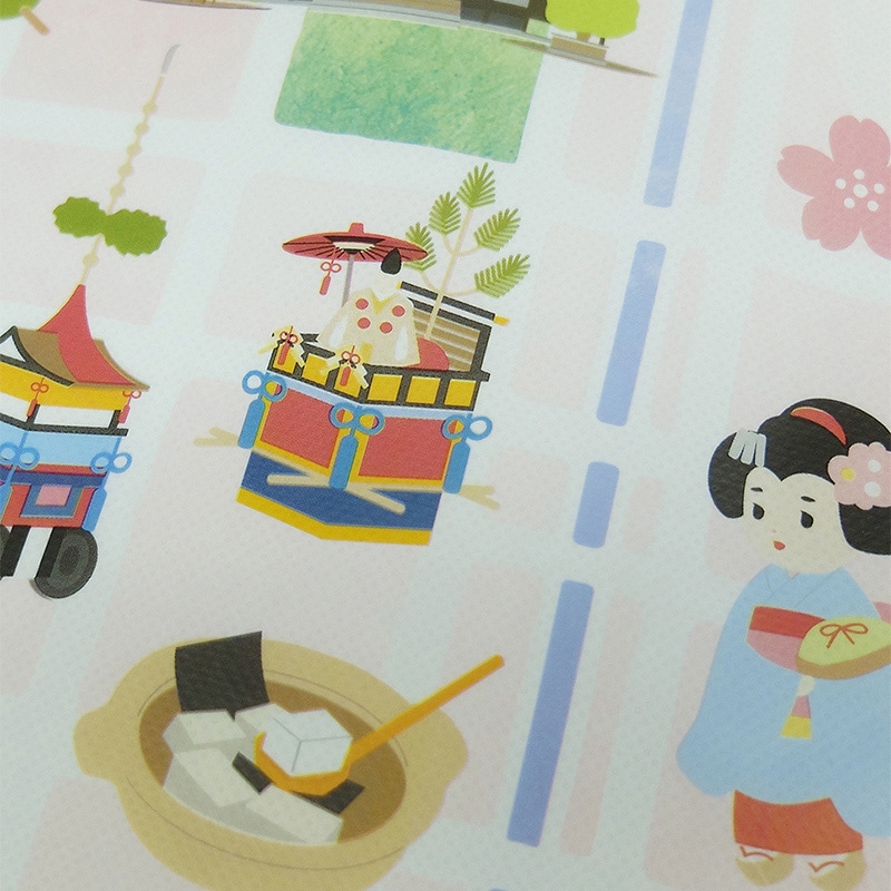 ラクスルクラフツ 不織布バッグ スーベニアバッグ 京都 影絵 90360051 10枚/袋(ご注文単位10袋)【直送品】