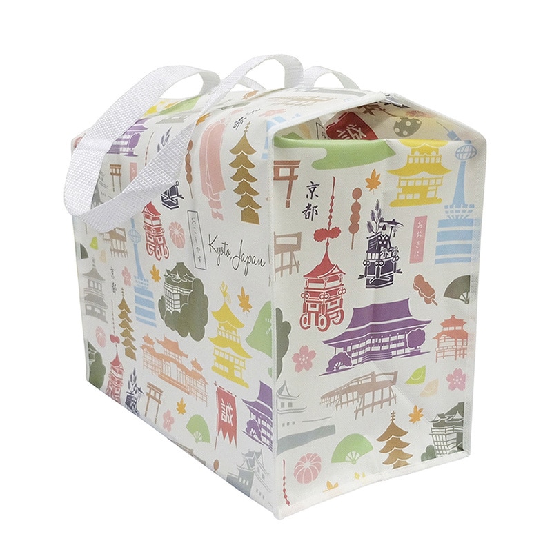 ラクスルクラフツ 不織布バッグ スーベニアバッグ 京都 影絵 90360051 10枚/袋(ご注文単位10袋)【直送品】