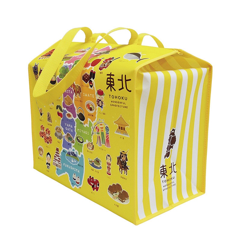 ラクスルクラフツ 不織布バッグ スーベニアバッグ 東北 カラフル 90360060 10枚/袋(ご注文単位10袋)【直送品】