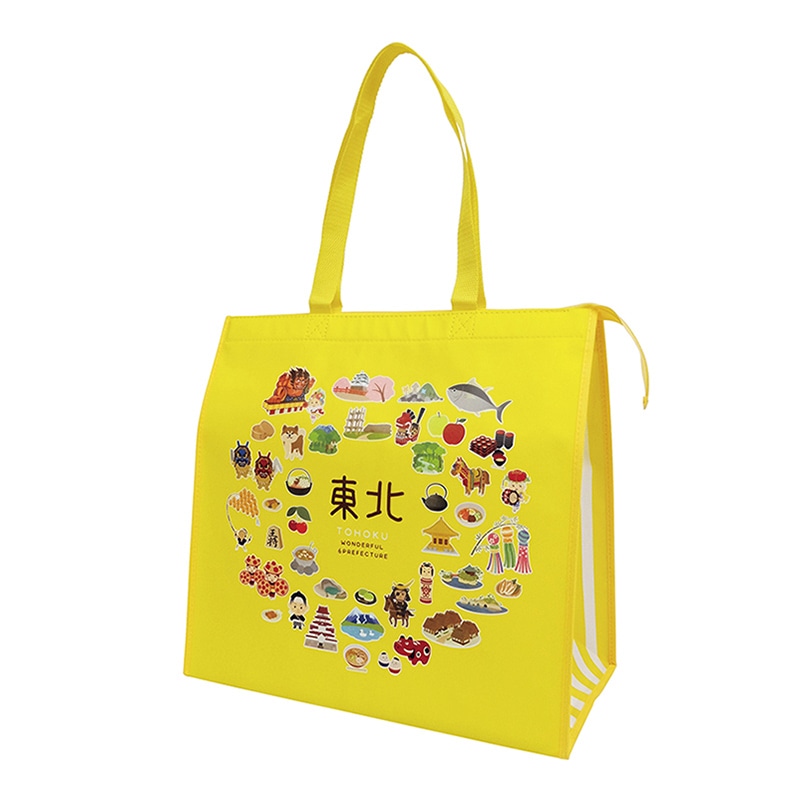 ラクスルクラフツ 不織布バッグ スーベニアバッグ 東北 カラフル 90360060 10枚/袋(ご注文単位10袋)【直送品】