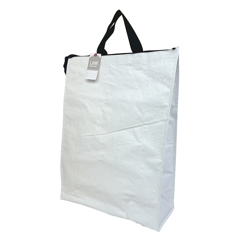 ラクスルクラフツ PPクロスバッグ ラミクロスバッグ L ホワイト 90370701 10枚/袋（ご注文単位10袋）【直送品】