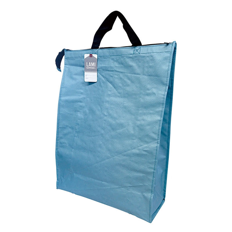 ラクスルクラフツ PPクロスバッグ ラミクロスバッグ L ブルー 90370722 10枚/袋（ご注文単位10袋）【直送品】