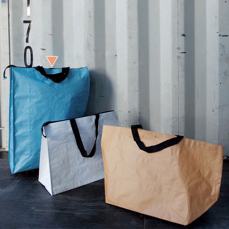 ラクスルクラフツ PPクロスバッグ ラミクロスバッグ L ブルー 90370722 10枚/袋(ご注文単位10袋)【直送品】