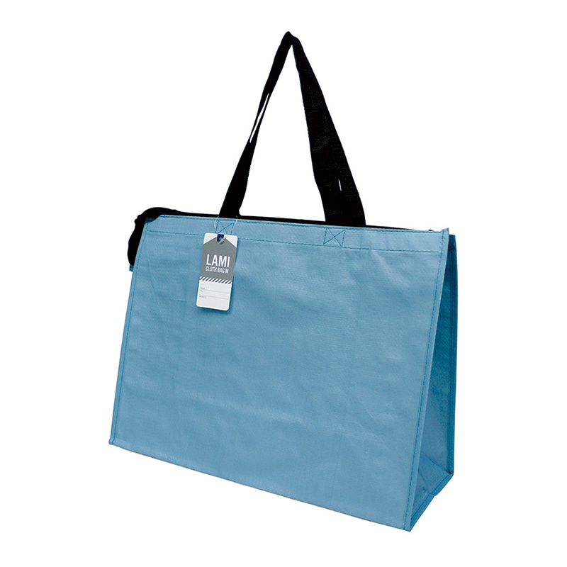 ラクスルクラフツ PPクロスバッグ ラミクロスバッグ M ブルー 90371122 10枚/袋（ご注文単位10袋）【直送品】