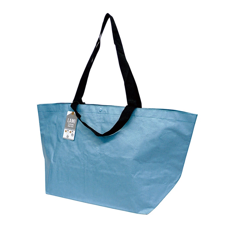 ラクスルクラフツ PPクロスバッグ ラミクロスバッグ 2WAYトート ブルー 90371522 10枚/袋（ご注文単位10袋）【直送品】