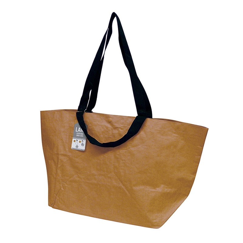 ラクスルクラフツ PPクロスバッグ ラミクロスバッグ 2WAYトート ライトブラウン 90371575 10枚/袋（ご注文単位10袋）【直送品】