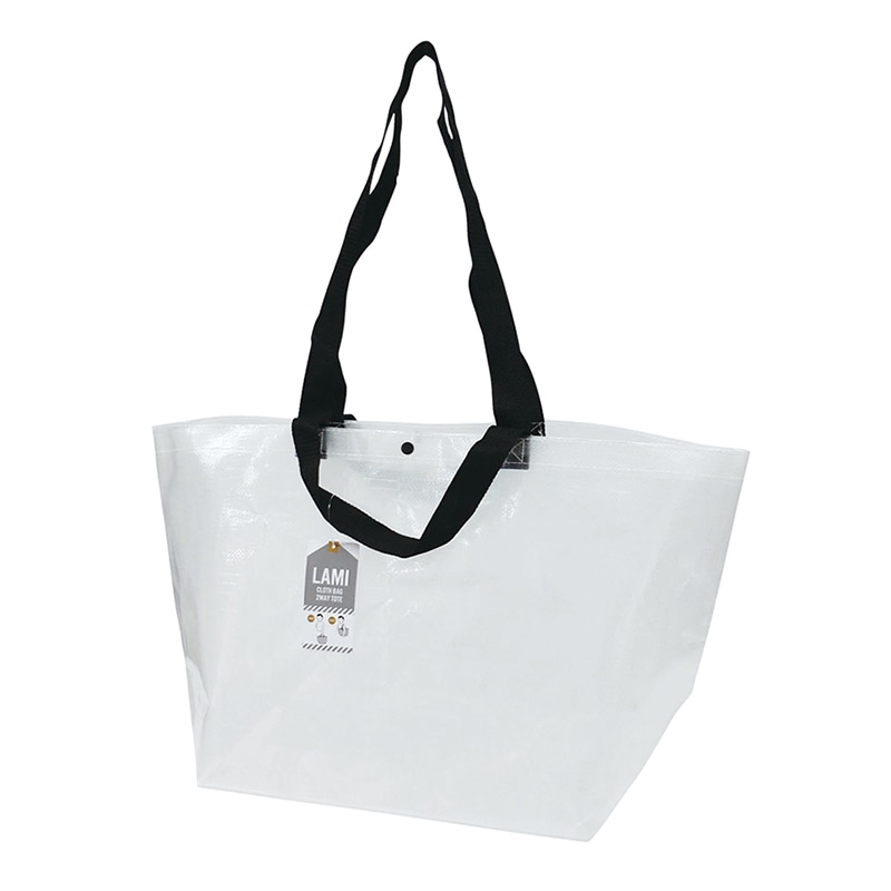 ラクスルクラフツ PPクロスバッグ ラミクロスバッグ 2WAYトート クリア 90371500 10枚/袋（ご注文単位10袋）【直送品】