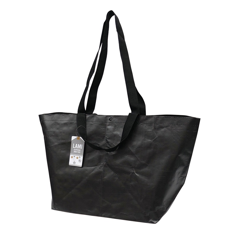 ラクスルクラフツ PPクロスバッグ ラミクロスバッグ 2WAYトート ブラック 90371519 10枚/袋（ご注文単位10袋）【直送品】