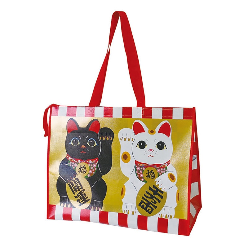 ラクスルクラフツ 不織布バッグ スーベニアバッグ L 招福万来 90360630 10枚/袋(ご注文単位10袋)【直送品】