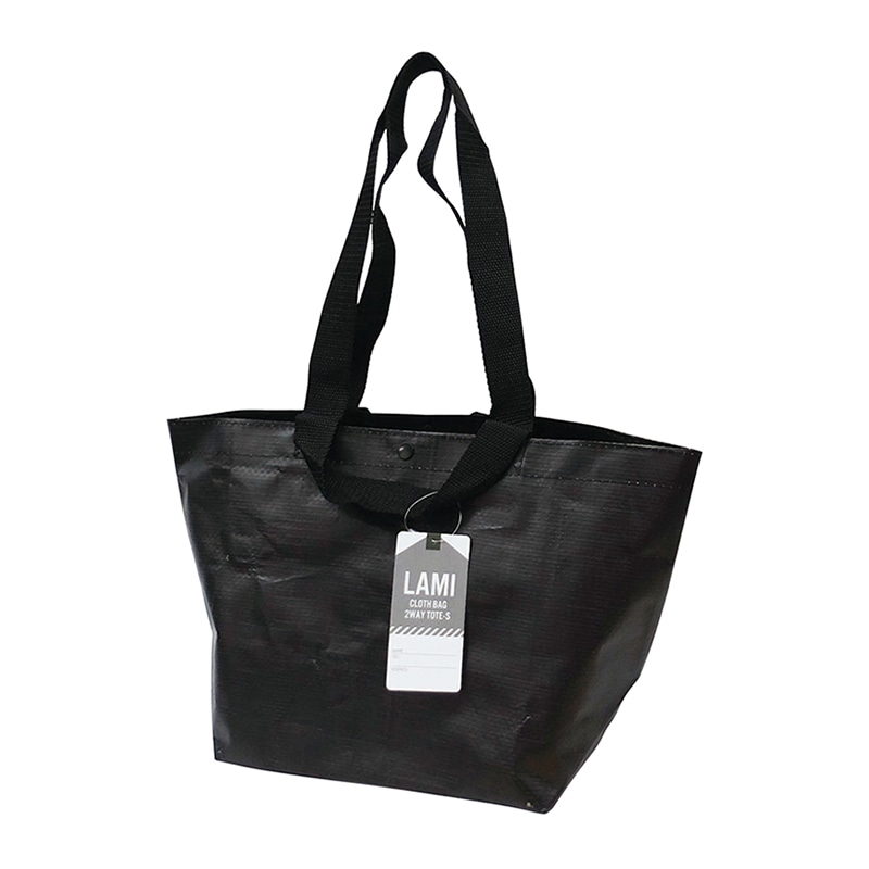 ラクスルクラフツ PPクロスバッグ ラミクロスバッグ 2WAYトート S ブラック 90371319 10枚/袋（ご注文単位10袋）【直送品】
