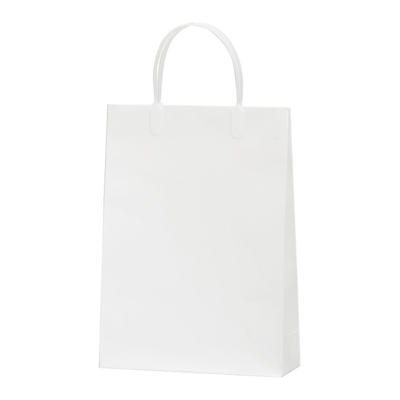 ラクスルクラフツ 手提げ紙袋 NEWアクティブバッグ キュート ホワイト 90103001 10枚/袋（ご注文単位10袋）【直送品】