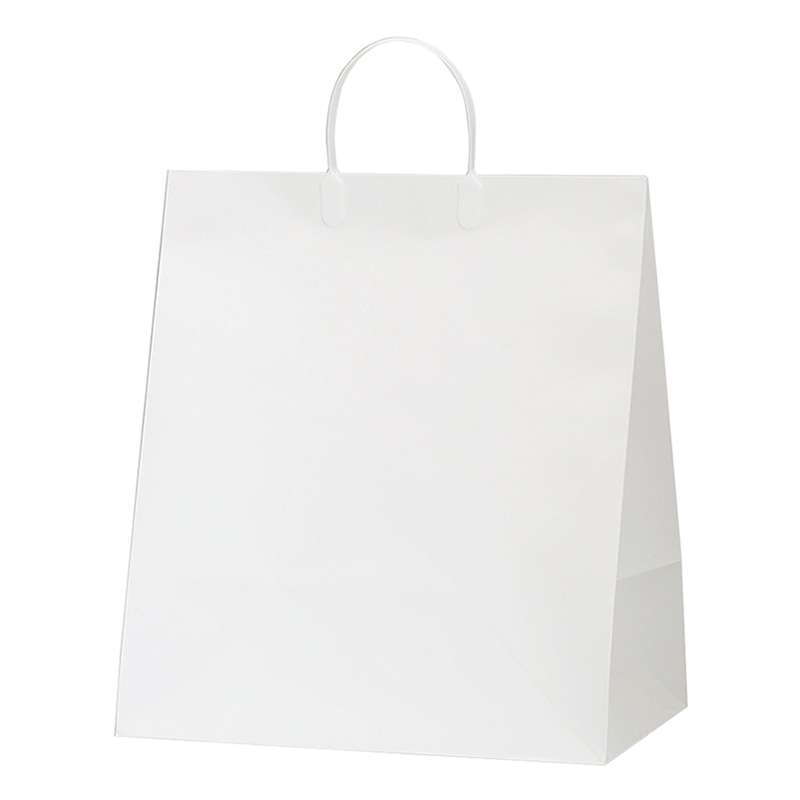 ラクスルクラフツ 手提げ紙袋 NEWアクティブバッグ ワイド ホワイト 90103401 10枚/袋（ご注文単位10袋）【直送品】