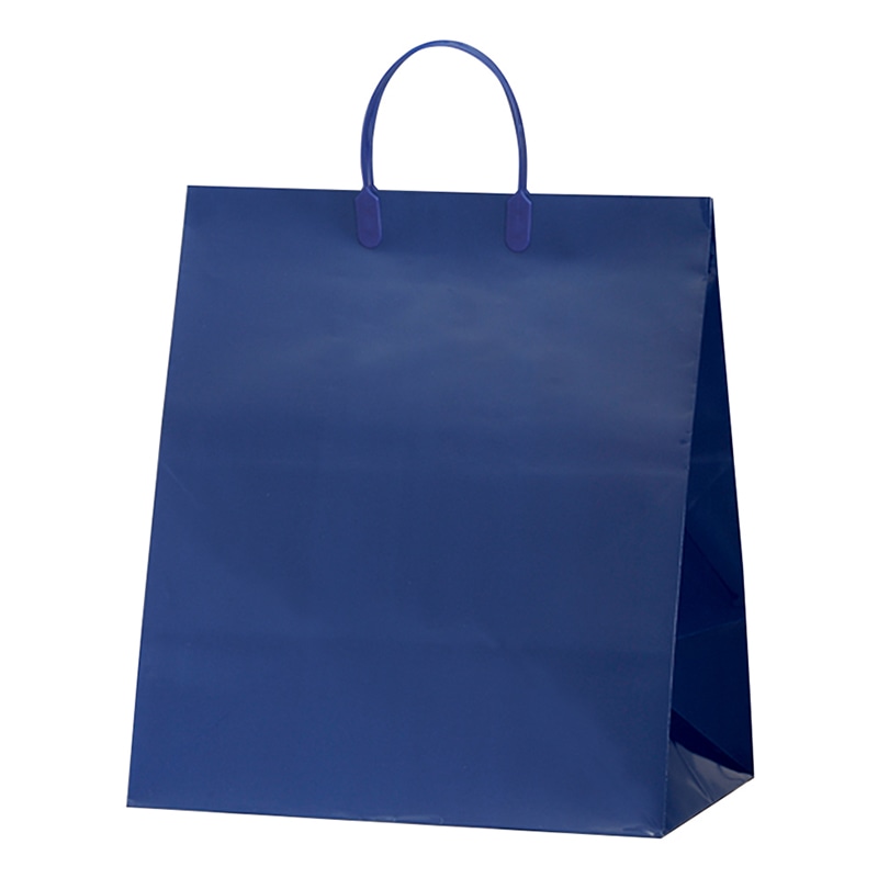 ラクスルクラフツ 手提げ紙袋 NEWアクティブバッグ ワイド ネイビー 90103420 10枚/袋（ご注文単位10袋）【直送品】