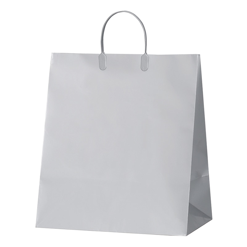 ラクスルクラフツ 手提げ紙袋 NEWアクティブバッグ ワイド シルバー 90103414 10枚/袋（ご注文単位10袋）【直送品】