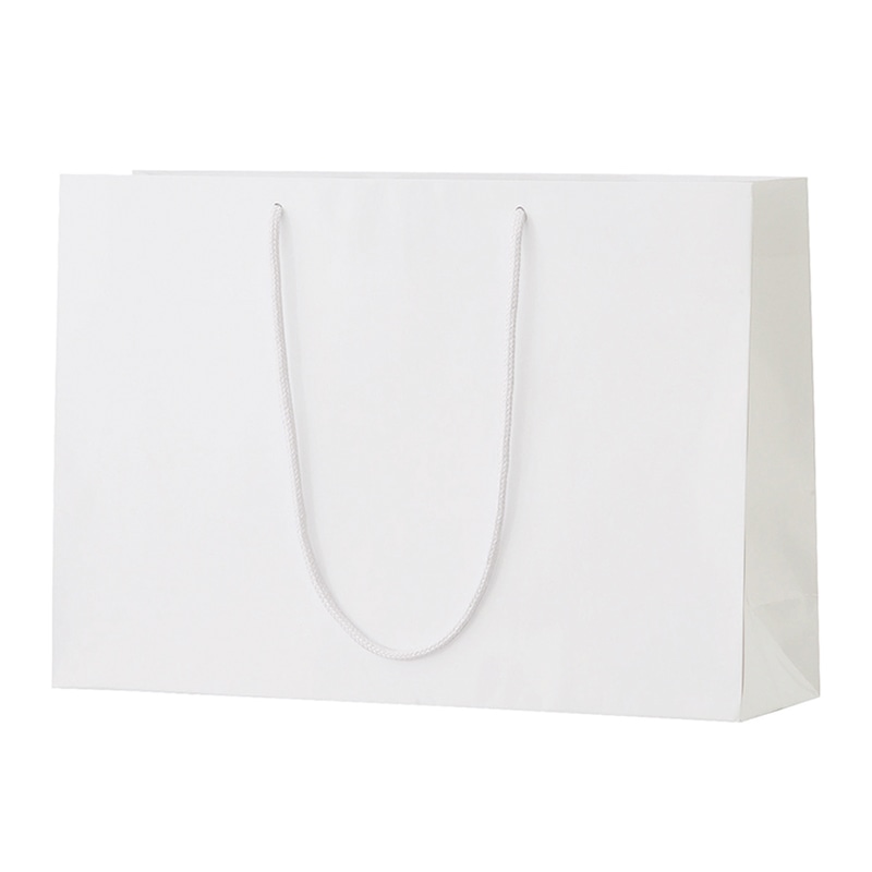 ラクスルクラフツ 手提げ紙袋 シャイニーバッグ L-W ホワイト 90100601 10枚/袋（ご注文単位10袋）【直送品】
