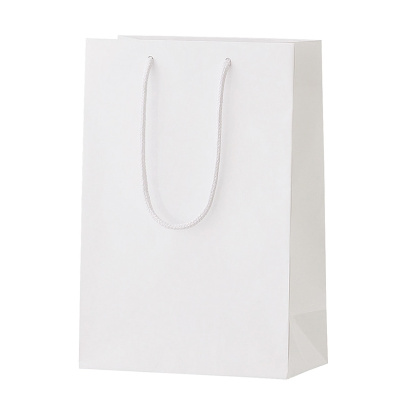 ラクスルクラフツ 手提げ紙袋 シャイニーバッグ S ホワイト 90100201 10枚/袋（ご注文単位10袋）【直送品】