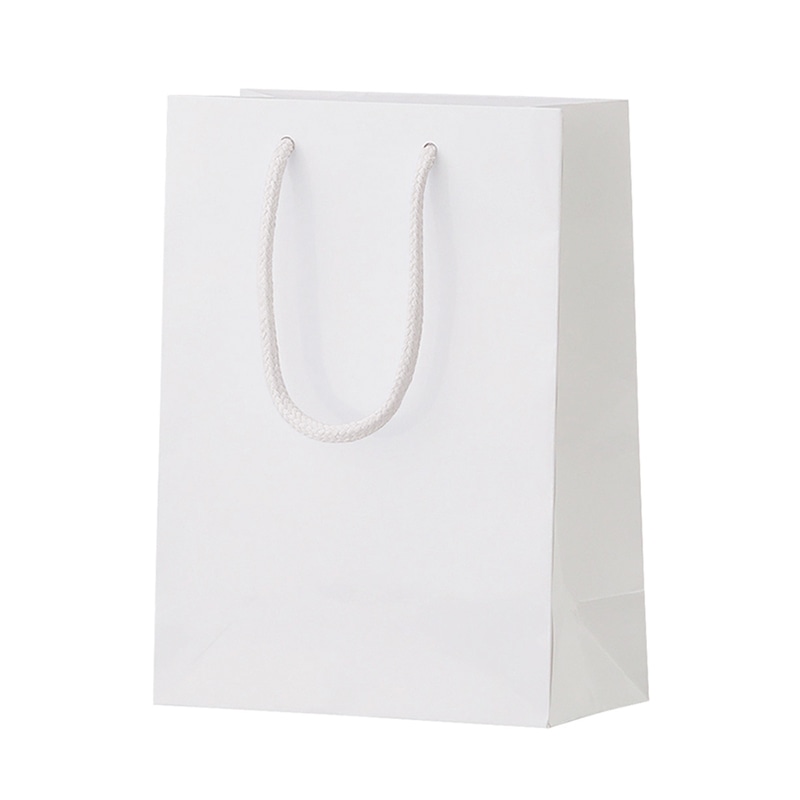 ラクスルクラフツ 手提げ紙袋 シャイニーバッグ XS ホワイト 90100101 10枚/袋（ご注文単位10袋）【直送品】